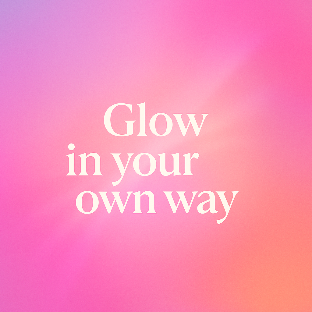 Stylewave Markenbanner mit Slogan „Glow in your own way“ – inspiriert von Selbstbewusstsein und Individualität
