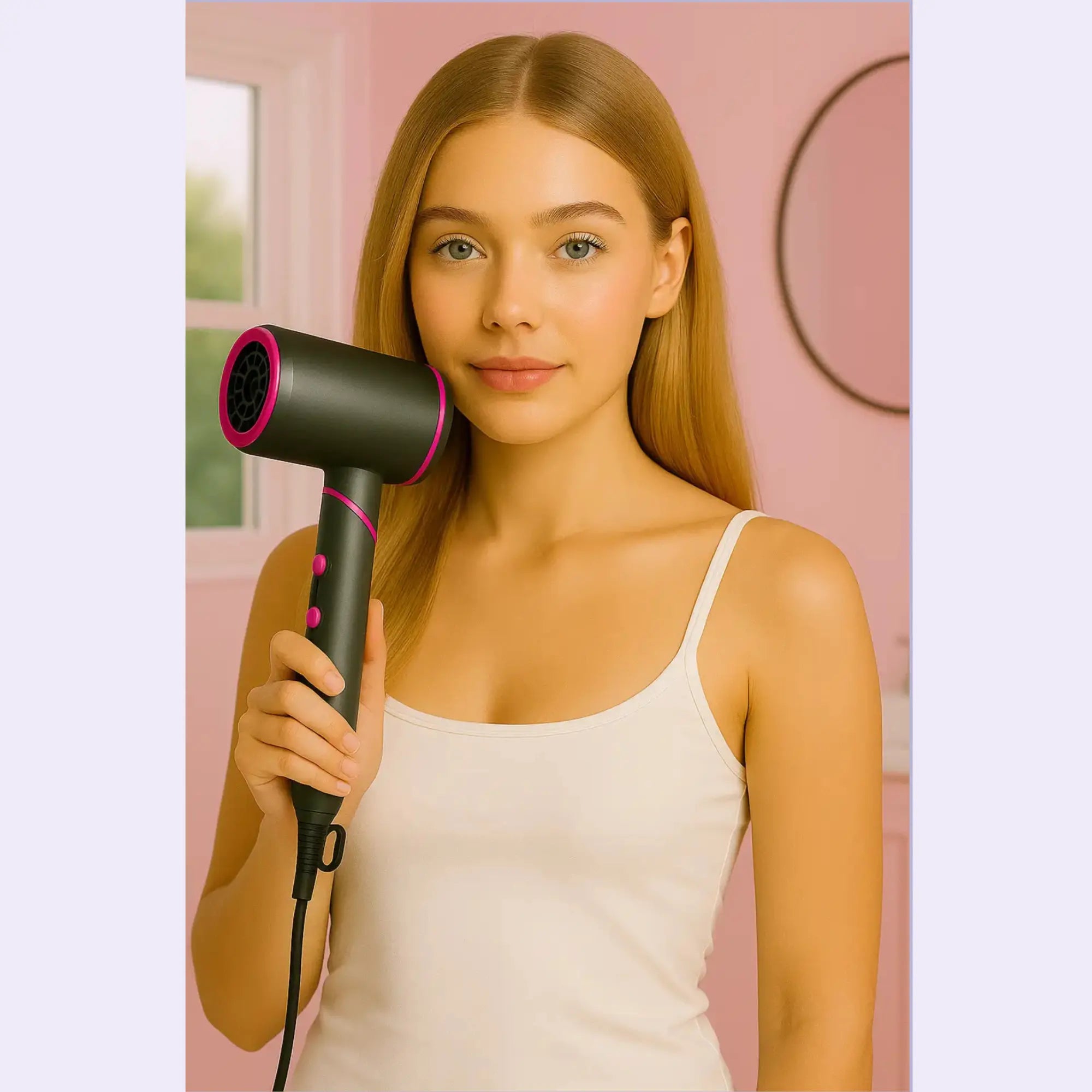 Glowaero Föhn in der Hand – modernes Design trifft auf müheloses Styling