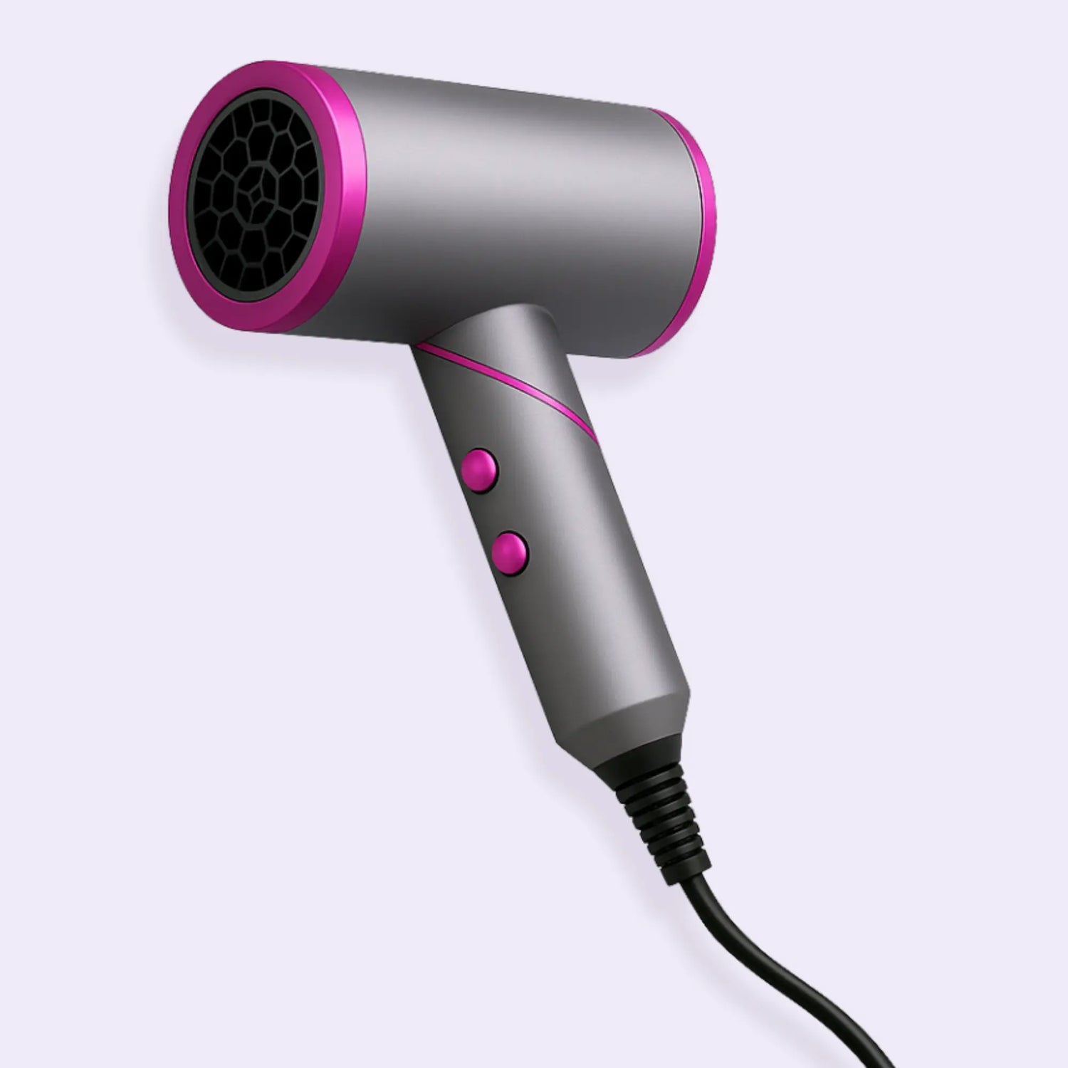 Glowaero Haartrockner in Grau mit pinken Akzenten – schnelles Styling mit Power und Glanz